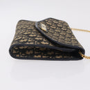 Christian Dior Trotter Canvas Chain Shoulder Bag Navy Gold Tone Auth 211003-5