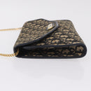 Christian Dior Trotter Canvas Chain Shoulder Bag Navy Gold Tone Auth 211003-6
