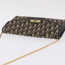 Christian Dior Trotter Canvas Chain Shoulder Bag Navy Gold Tone Auth 211003-7