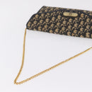 Christian Dior Trotter Canvas Chain Shoulder Bag Navy Gold Tone Auth 211003-8