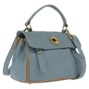 Saint Laurent Muse To Hand Bag Leather 2way Light Blue Gold 283731 Auth 211010V-1