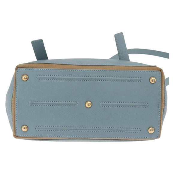 Saint Laurent Muse To Hand Bag Leather 2way Light Blue Gold 283731 Auth 211010V