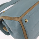 Saint Laurent Muse To Hand Bag Leather 2way Light Blue Gold 283731 Auth 211010V-17