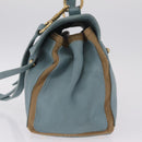 Saint Laurent Muse To Hand Bag Leather 2way Light Blue Gold 283731 Auth 211010V-4