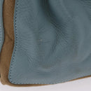Saint Laurent Muse To Hand Bag Leather 2way Light Blue Gold 283731 Auth 211010V-6