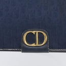 Christian Dior Trotter Canvas Shoulder Bag Navy Gold Tone Auth 211012-14