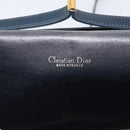 Christian Dior Trotter Canvas Shoulder Bag Navy Gold Tone Auth 211012-16