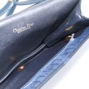 Christian Dior Trotter Canvas Shoulder Bag Navy Gold Tone Auth 211012-18