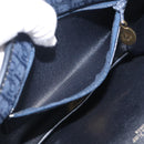 Christian Dior Trotter Canvas Shoulder Bag Navy Gold Tone Auth 211012-21