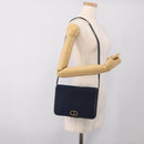 Christian Dior Trotter Canvas Shoulder Bag Navy Gold Tone Auth 211012-22