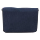 Christian Dior Trotter Canvas Shoulder Bag Navy Gold Tone Auth 211012-3