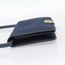 Christian Dior Trotter Canvas Shoulder Bag Navy Gold Tone Auth 211012-4