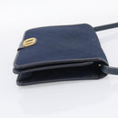 Christian Dior Trotter Canvas Shoulder Bag Navy Gold Tone Auth 211012-5