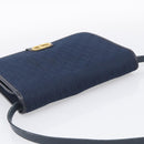 Christian Dior Trotter Canvas Shoulder Bag Navy Gold Tone Auth 211012-6