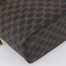 CELINE Macadam Vanity Cosmetic Pouch PVC Black Gold Tone Auth 211013V-11