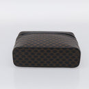 CELINE Macadam Vanity Cosmetic Pouch PVC Black Gold Tone Auth 211013V-9