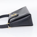 GUCCI Hand Bag Leather Black Gold Tone Auth 211014-4