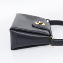 GUCCI Hand Bag Leather Black Gold Tone Auth 211014-5