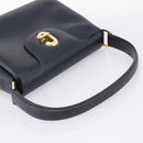 GUCCI Hand Bag Leather Black Gold Tone Auth 211014-7