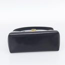 GUCCI Hand Bag Leather Black Gold Tone Auth 211014-9