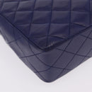 CHANEL Matelasse Chain Shoulder Bag Lamb Skin Navy Gold Tone CC Auth 211015A-13