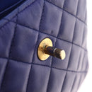 CHANEL Matelasse Chain Shoulder Bag Lamb Skin Navy Gold Tone CC Auth 211015A-20
