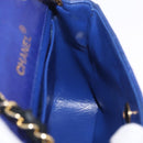 CHANEL Matelasse Chain Shoulder Bag Lamb Skin Navy Gold Tone CC Auth 211015A-23
