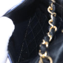 CHANEL Matelasse Chain Shoulder Bag Lamb Skin Navy Gold Tone CC Auth 211015A-26