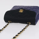 CHANEL Matelasse Chain Shoulder Bag Lamb Skin Navy Gold Tone CC Auth 211015A-6