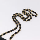 CHANEL Matelasse Chain Shoulder Bag Lamb Skin Navy Gold Tone CC Auth 211015A-8