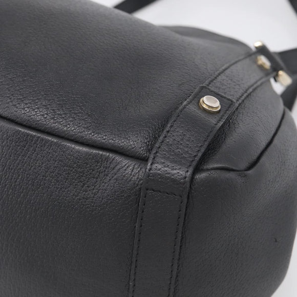 GUCCI Abbey Tote Bag Leather Black Gold 130736 Auth 211019V