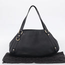 GUCCI Abbey Tote Bag Leather Black Gold 130736 Auth 211019V-23