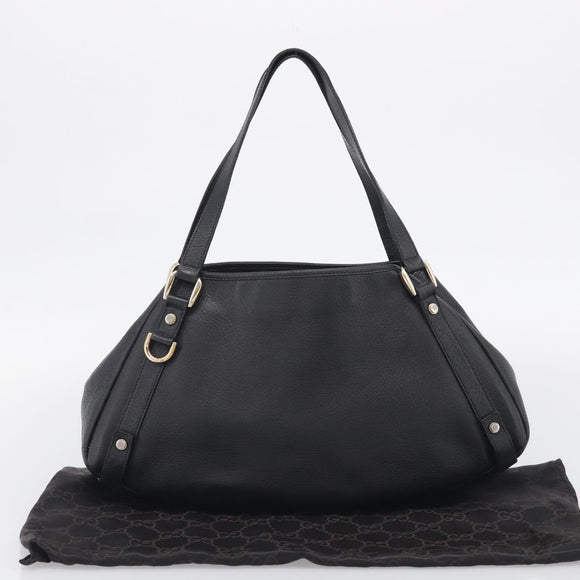 GUCCI Abbey Tote Bag Leather Black Gold 130736 Auth 211019V