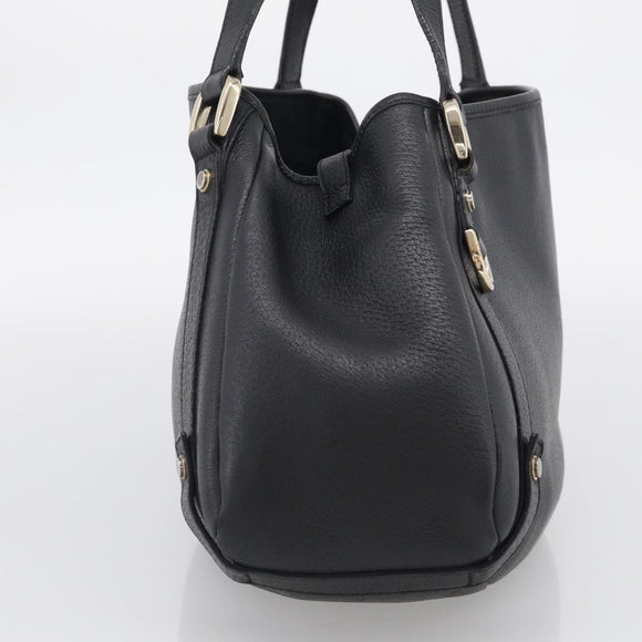 GUCCI Abbey Tote Bag Leather Black Gold 130736 Auth 211019V