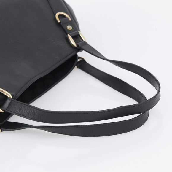 GUCCI Abbey Tote Bag Leather Black Gold 130736 Auth 211019V