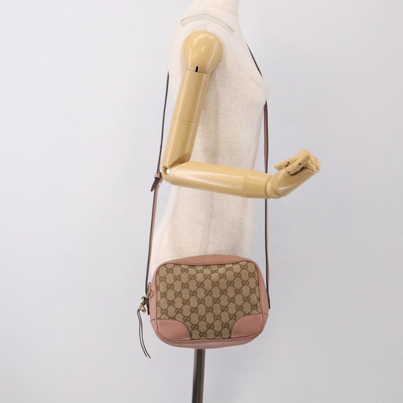 GUCCI GG Canvas Shoulder Bag Beige Gold 449413 Auth 211020V