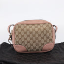 GUCCI GG Canvas Shoulder Bag Beige Gold 449413 Auth 211020V-24