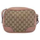 GUCCI GG Canvas Shoulder Bag Beige Gold 449413 Auth 211020V-3