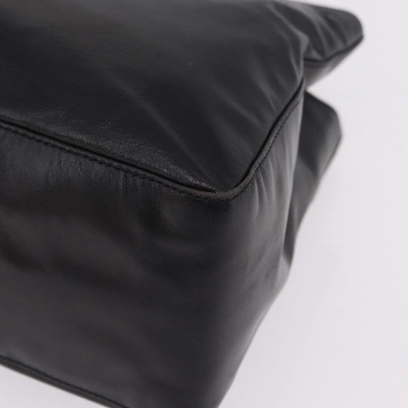 PRADA Chain Shoulder Tote Bag Leather Black Auth 211021A