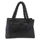 PRADA Chain Shoulder Tote Bag Leather Black Auth 211021A-2