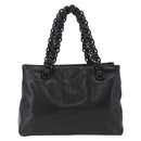 PRADA Chain Shoulder Tote Bag Leather Black Auth 211021A-3