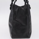 PRADA Chain Shoulder Tote Bag Leather Black Auth 211021A-5