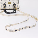 MCM Vicetos Mini Boston Bag PVC Leather 2way White Gold Tone Auth 211022-12