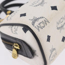 MCM Vicetos Mini Boston Bag PVC Leather 2way White Gold Tone Auth 211022-17
