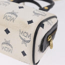 MCM Vicetos Mini Boston Bag PVC Leather 2way White Gold Tone Auth 211022-20