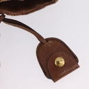 Miu Miu Vitellolux Matelasse Hand Bag Leather 2way Brown Gold Tone Auth 211028V-21