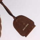 Miu Miu Vitellolux Matelasse Hand Bag Leather 2way Brown Gold Tone Auth 211028V-22