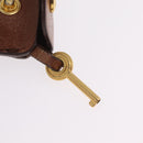 Miu Miu Vitellolux Matelasse Hand Bag Leather 2way Brown Gold Tone Auth 211028V-23