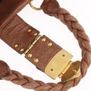 Miu Miu Vitellolux Matelasse Hand Bag Leather 2way Brown Gold Tone Auth 211028V-25
