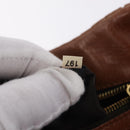 Miu Miu Vitellolux Matelasse Hand Bag Leather 2way Brown Gold Tone Auth 211028V-33